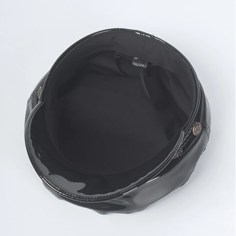 Унисекс Женская Кепка из искусственной кожи темно синяя кепка Snapback уличная
