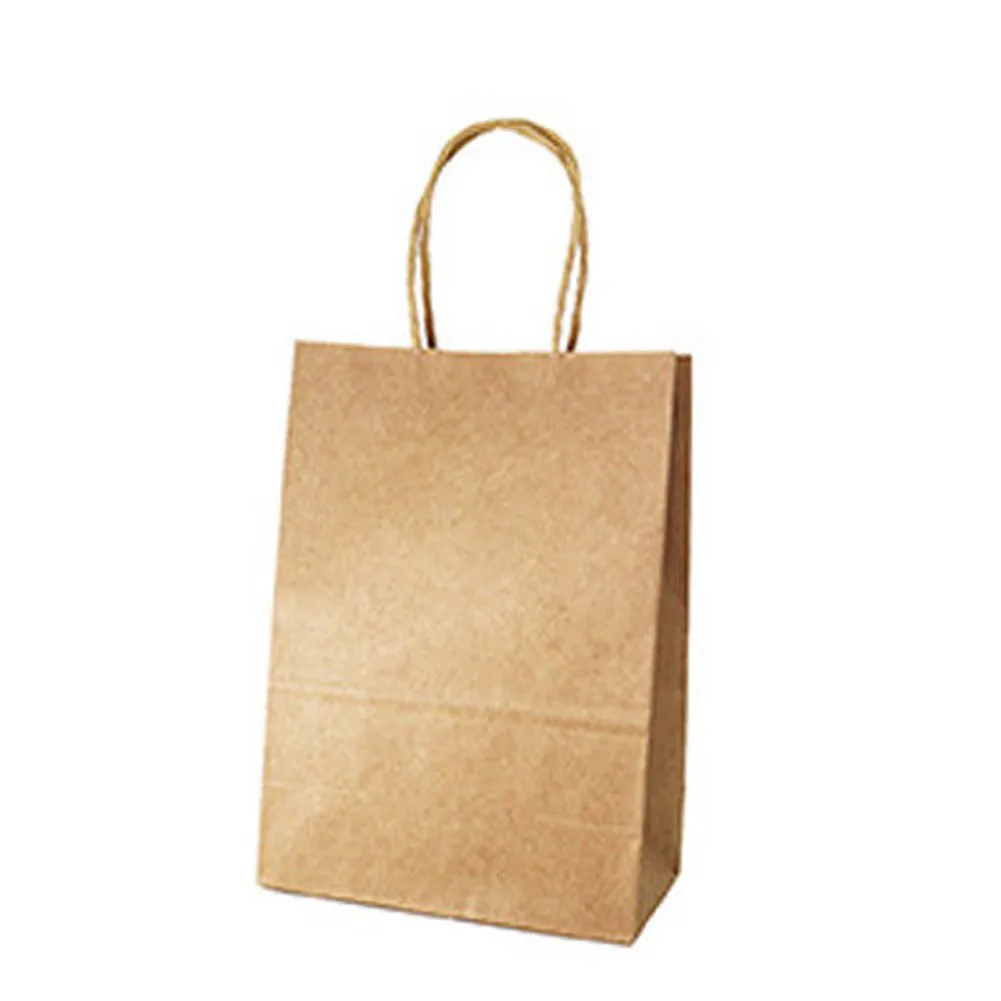 10 Colors Kraft party Paper Carrier Bag Wedding Treat with handle gift loot bags | Багаж и сумки
