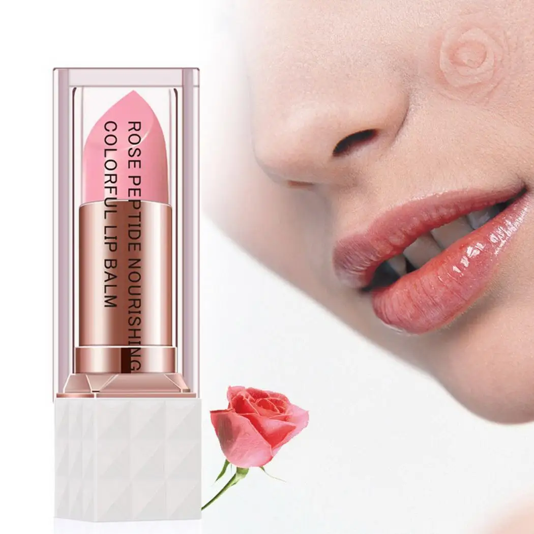 Роза пептид питательный красочные бальзам для губ Макияж 3 лет кожи все типы