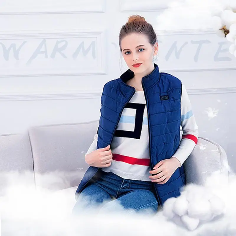 

Hot Women Electric Waistcoat Outdoor Equipment USB Electric Heating And Warm Down Jacket Charging And Heating Cotton Clothes
