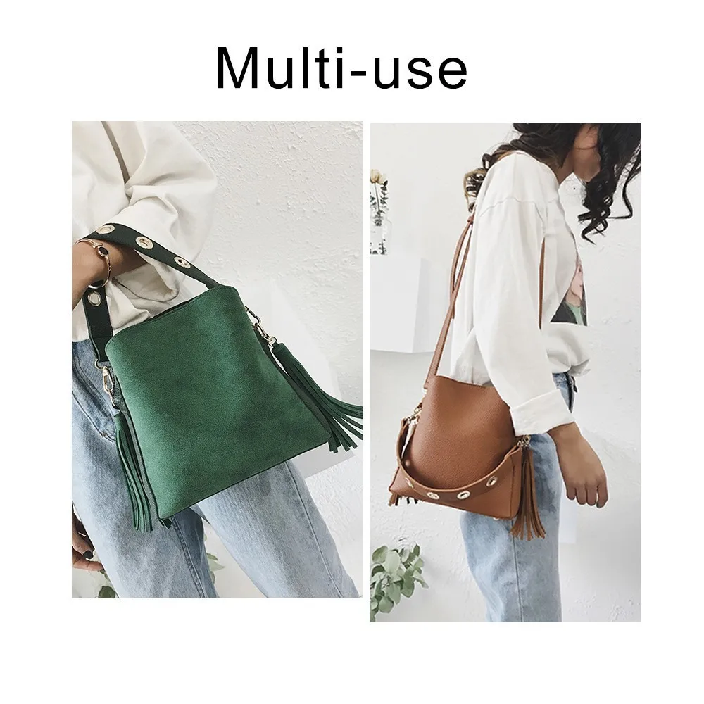Herald Fashion Женская сумка на плечо с кисточкой Женские винтажные сумки через для