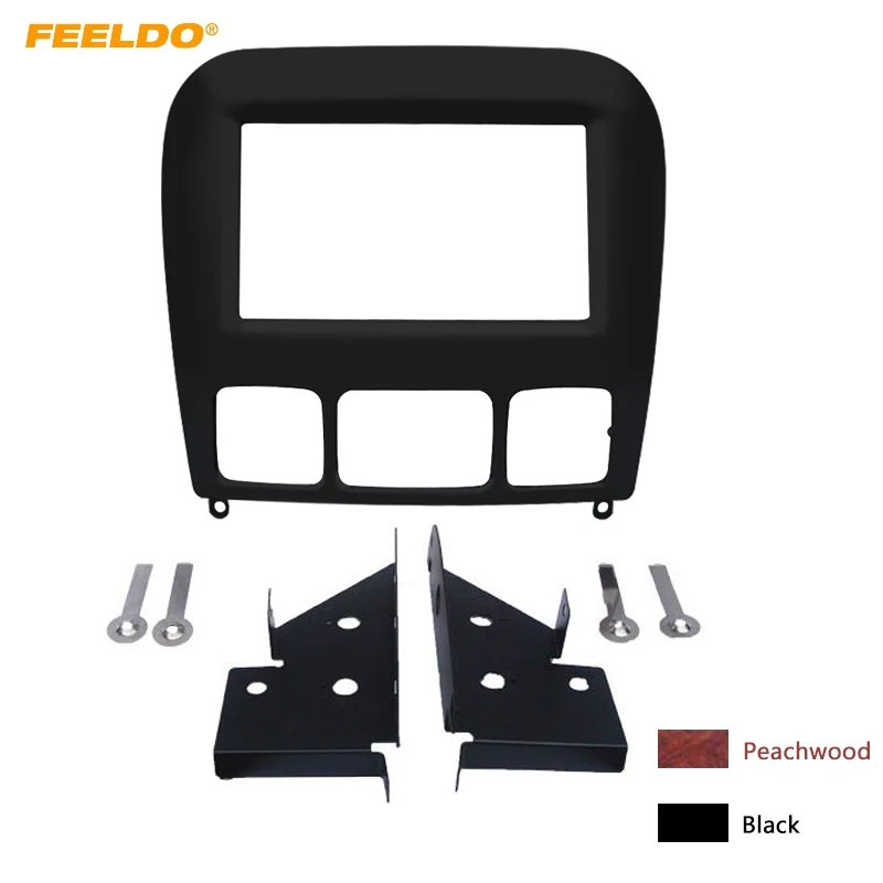 

FEELDO Car 2Din Stereo Radio Fascia Frame for BENZ S-Class W220 Dashboard Mount Trim Facia Panel Installation Kit 2-Color#5120