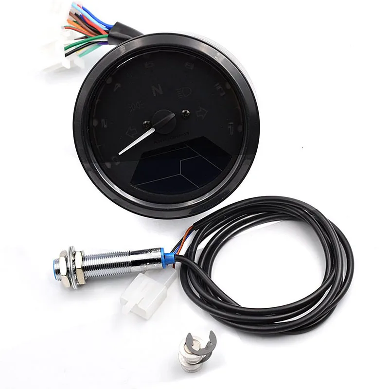 Универсальный цифровой мотоцикл ЖК экран скорость метр одометр Techometer датчик