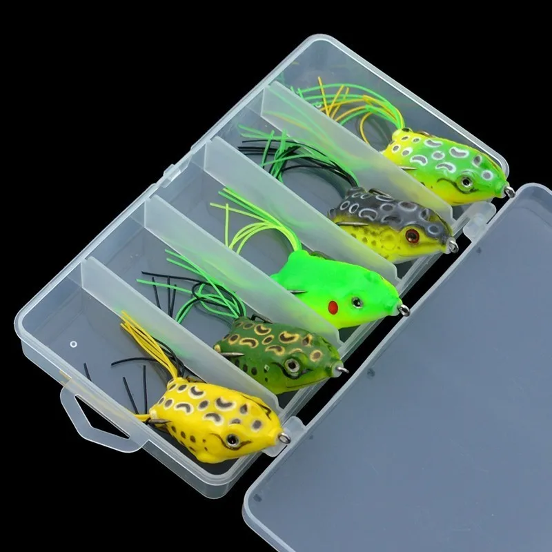 Рыболовные приманки в виде лягушки 5 шт./компл. Мягкая силиконовая плавающая