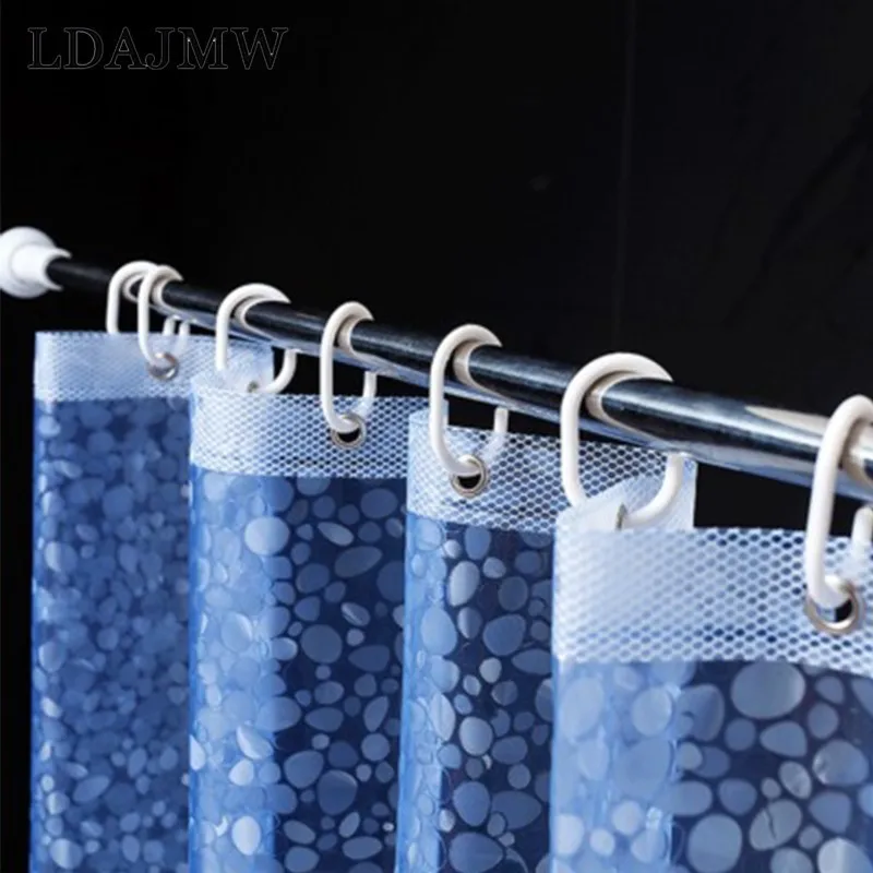 LDAJMW Home Hotel Waterproof 3D Shower Curtain With 12 Hooks Bathtub Transparent Decoration Bathroom Accessories 180X180cm | Дом и сад
