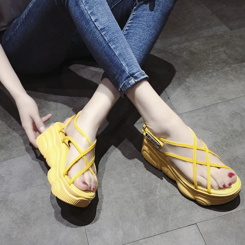 Женские босоножки на толстой платформе zapatillas chinelo sandalia модные летние сандалии