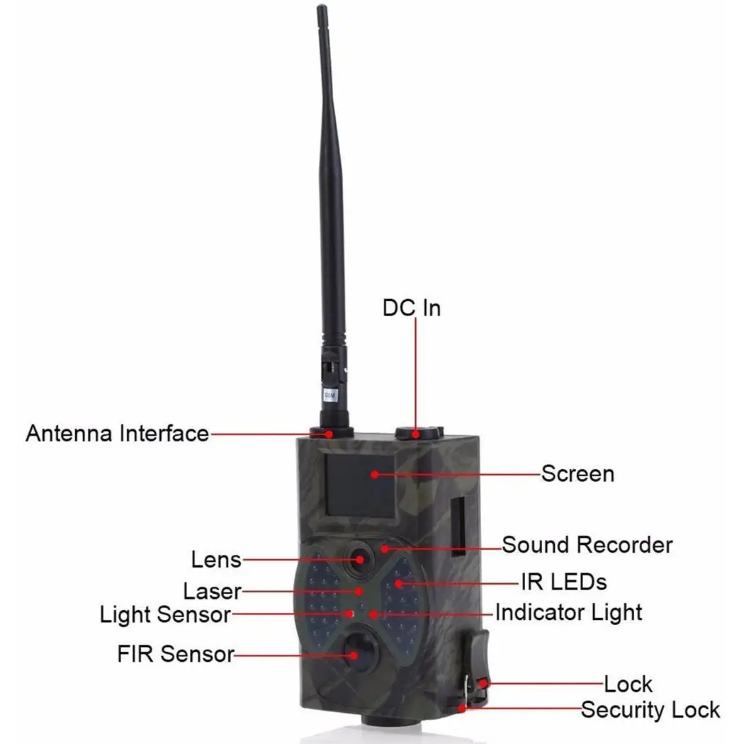 Охота Trail камера MMS GPRS электронная почта инфракрасная Дикая GSM HC350M 16MP 1080 P HC300M