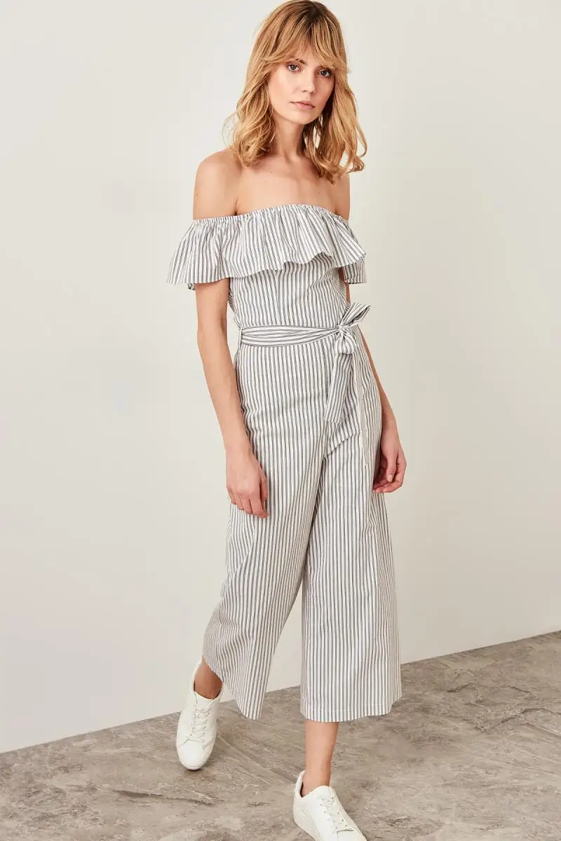 Trendyol белый полосатый комбинезон TWOSS19LJ0086 |
