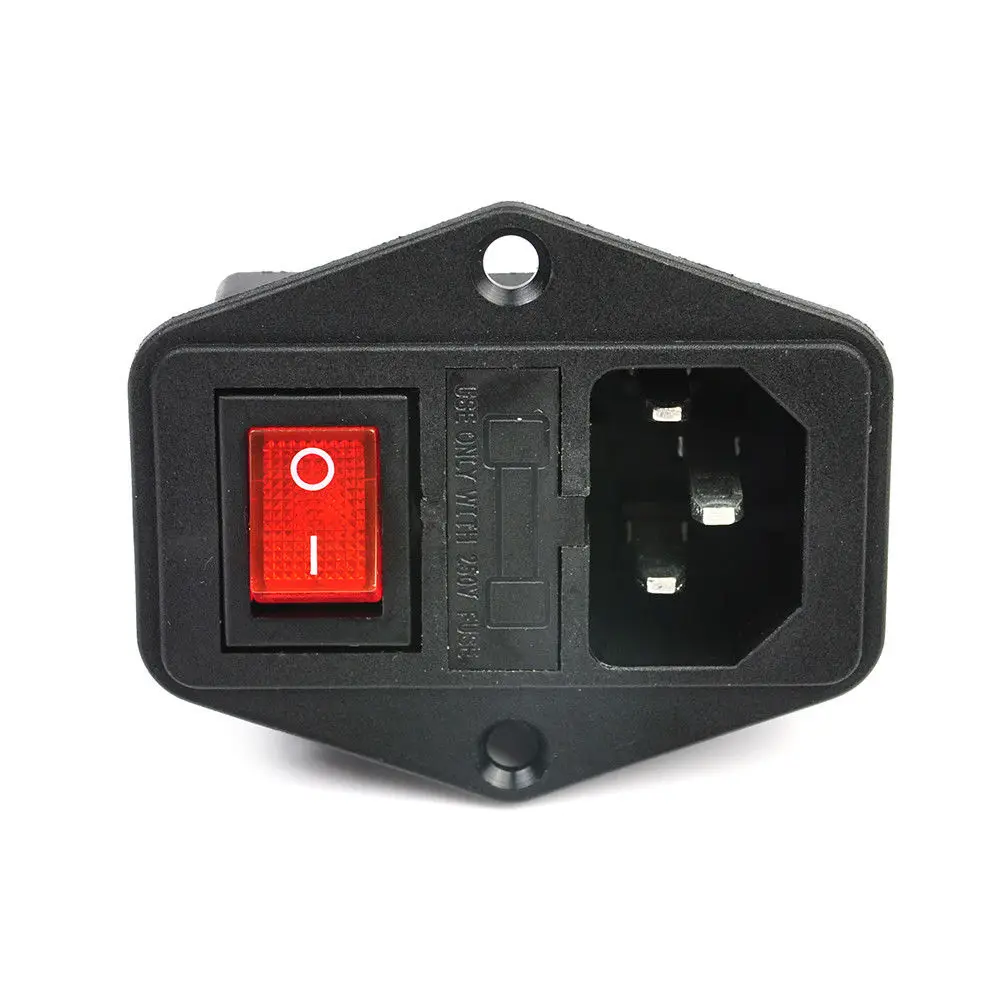 Новые 3 Pin Iec320 C14 переменного тока на входе штекер Мощность вытяжная настольная