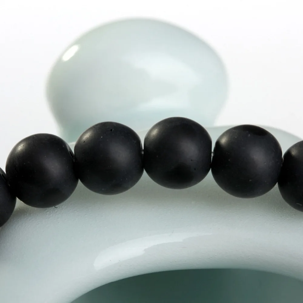 

New Black Round Stone Space Loose Beads For Jewelry Making DIY Bracelet Necklace 4MM 6MM 8MM 10MM 12MM