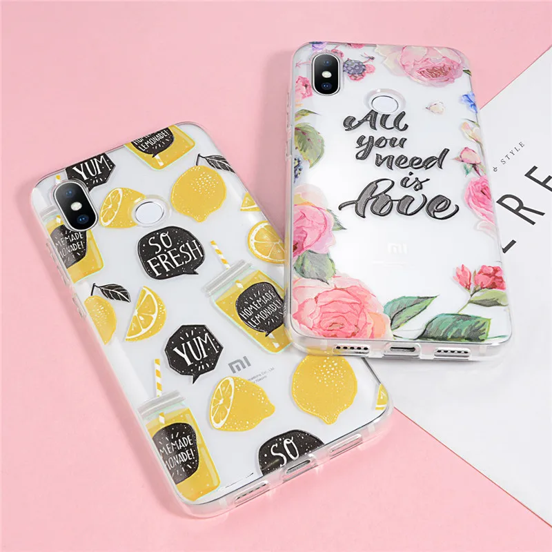 Lovebay лимонные цветы фруктов с рисунком Письмо Мягкий силиконовый чехол для Xiaomi
