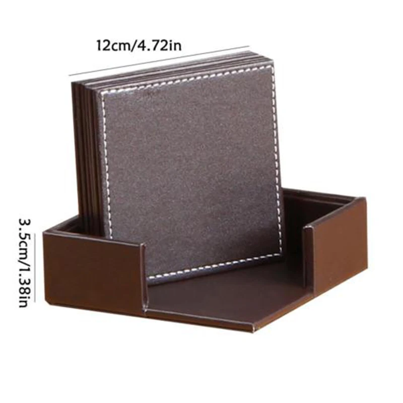 ПУ кожа бар пиво напитки подставки для напитков набор из 6 шт с держателем питания