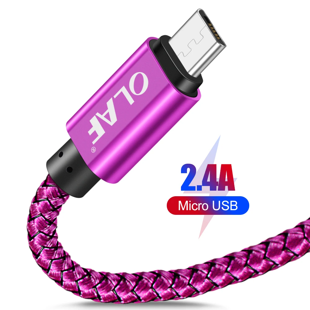 Кабель Micro USB OLAF 1 м 2 3 Быстрая зарядка синхронизация данных мобильный телефон Android