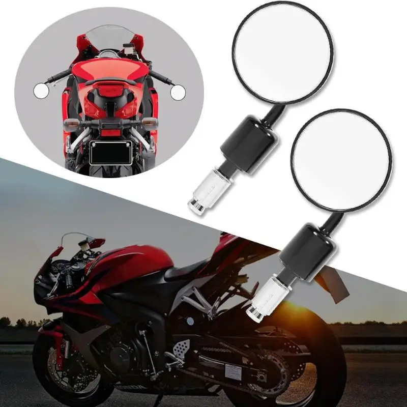1 пара зеркал заднего вида мотоцикла 22 мм боковые зеркала на руль|Боковые и