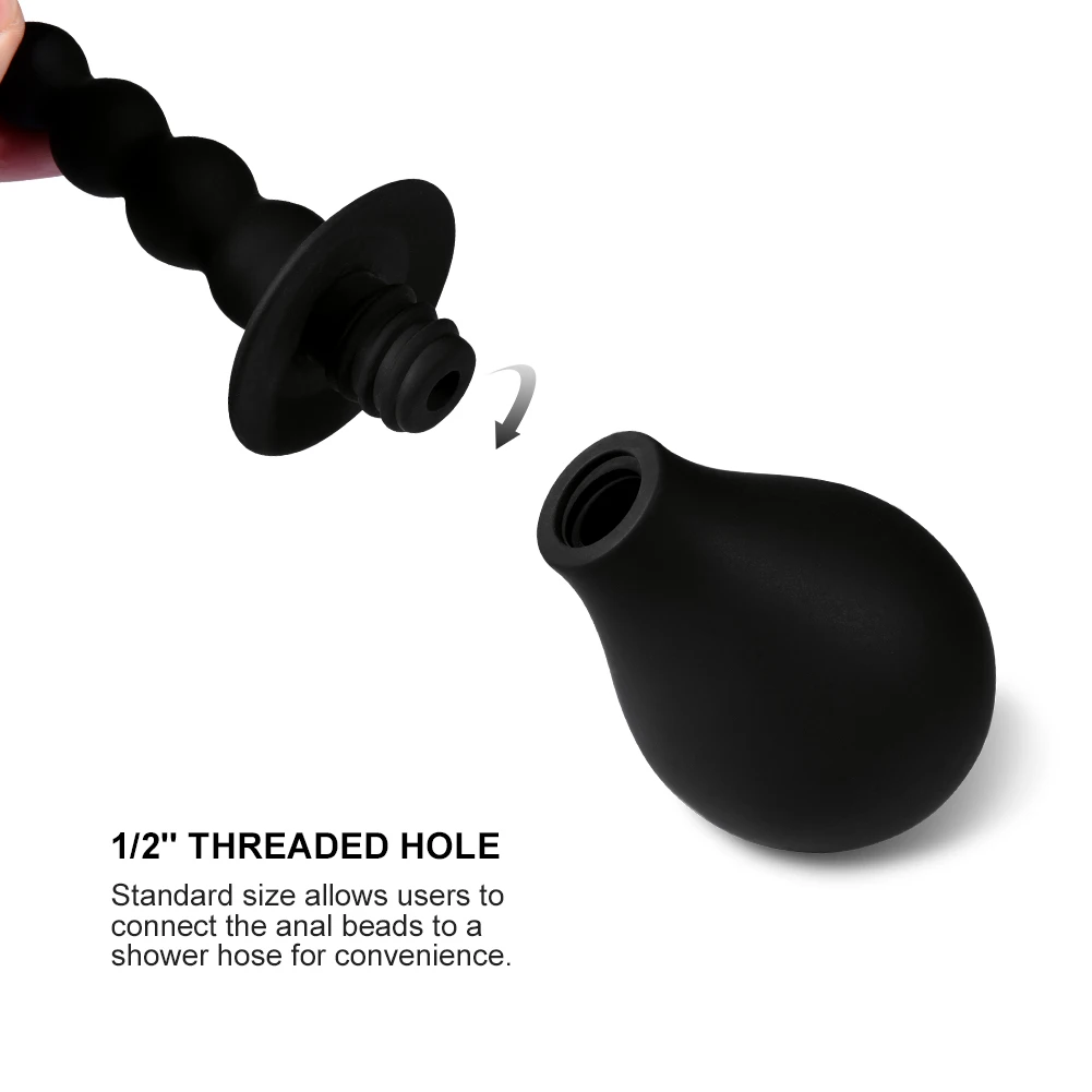 Utimi Silicone 5 Beads Anal Plug Probe Douche Cleaner Syringe Enemator Bulb Sexy Toy |