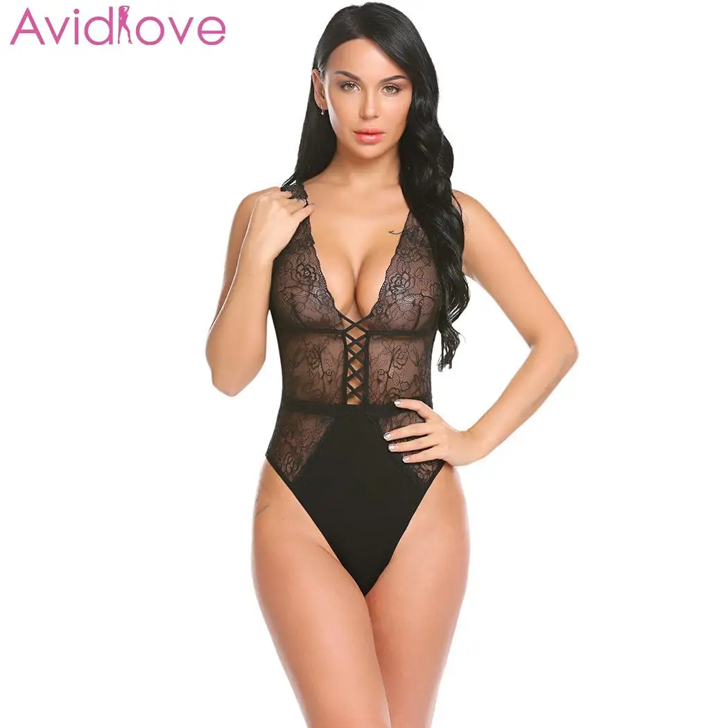 Avidlove сексуальное боди Женское Белье для сна женское с v образным вырезом без
