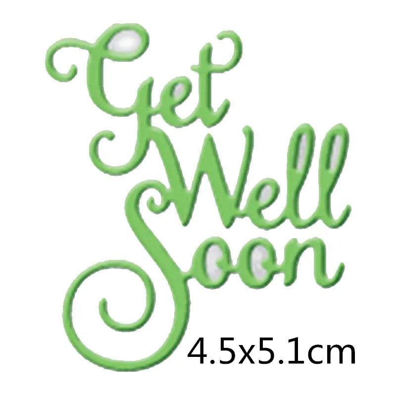 Слово &quotGet Well Soon&quot металлические режущие штампы трафареты сделай сам для