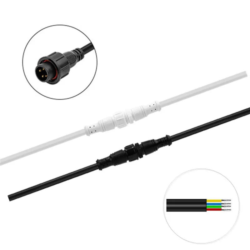CLAITE 4 Pin 4A 20AWG белый черный Водонепроницаемый женский и мужской соединительный
