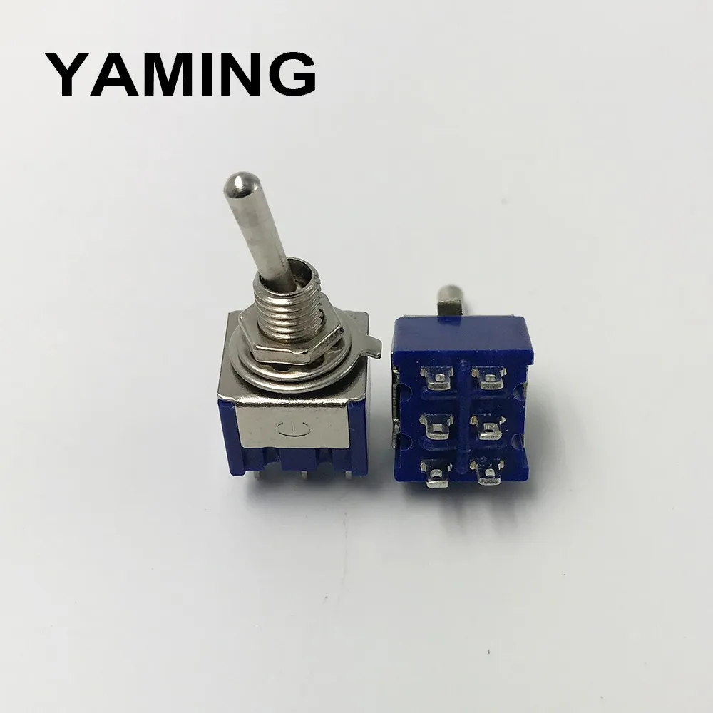 5 шт. 6 мм 2 позиционный контактный тумблер 6A/125V 3A/250V клавишный переключатель для