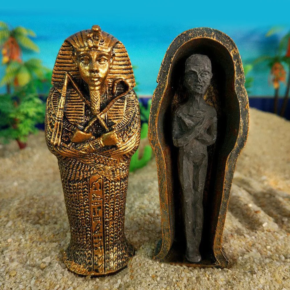 

Resin Egypt Mummy Figurine Model Statue Miniature Egyptian King Sandplay Decor Miniature Model Home Decoration Collector Model
