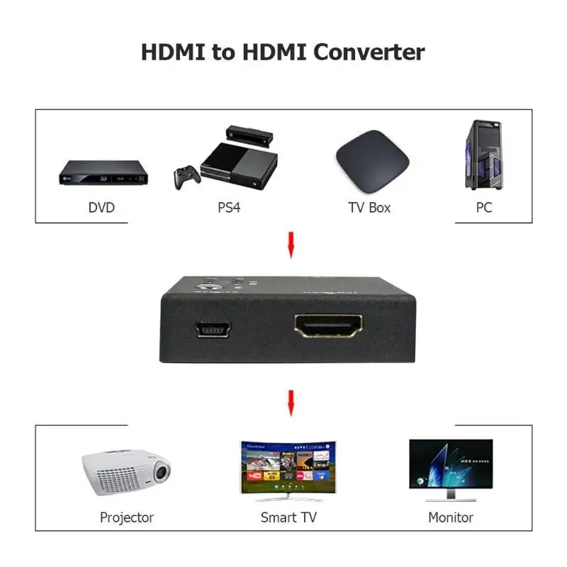 Усиление HDMI 2.0b сигнала 18 Гбит/с Ретранслятор с 4 к вверх и вниз Масштабирование