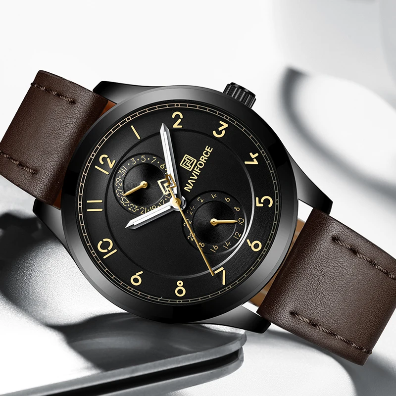 Топ Марка NAVIFORCE Для мужчин Творческий моды кварцевые наручные часы