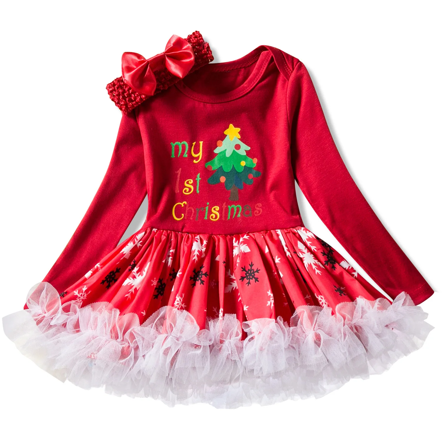Платья на Рождество для новорожденных девочек платье с рисунком Санта-Клауса