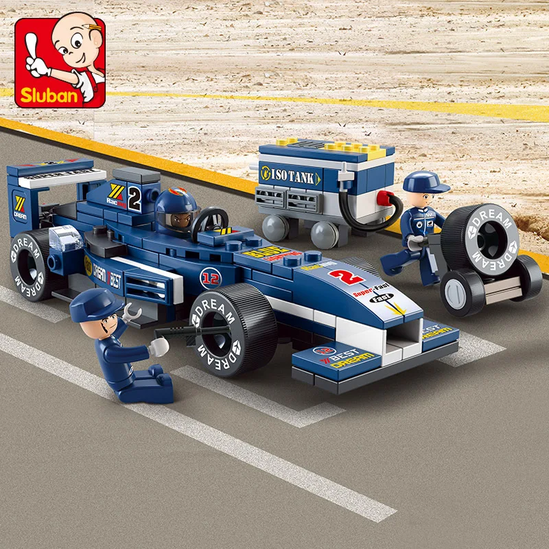 Lu сборные игруши 0351 формуле F1 синий свет гоночных спортивных автомобилей для