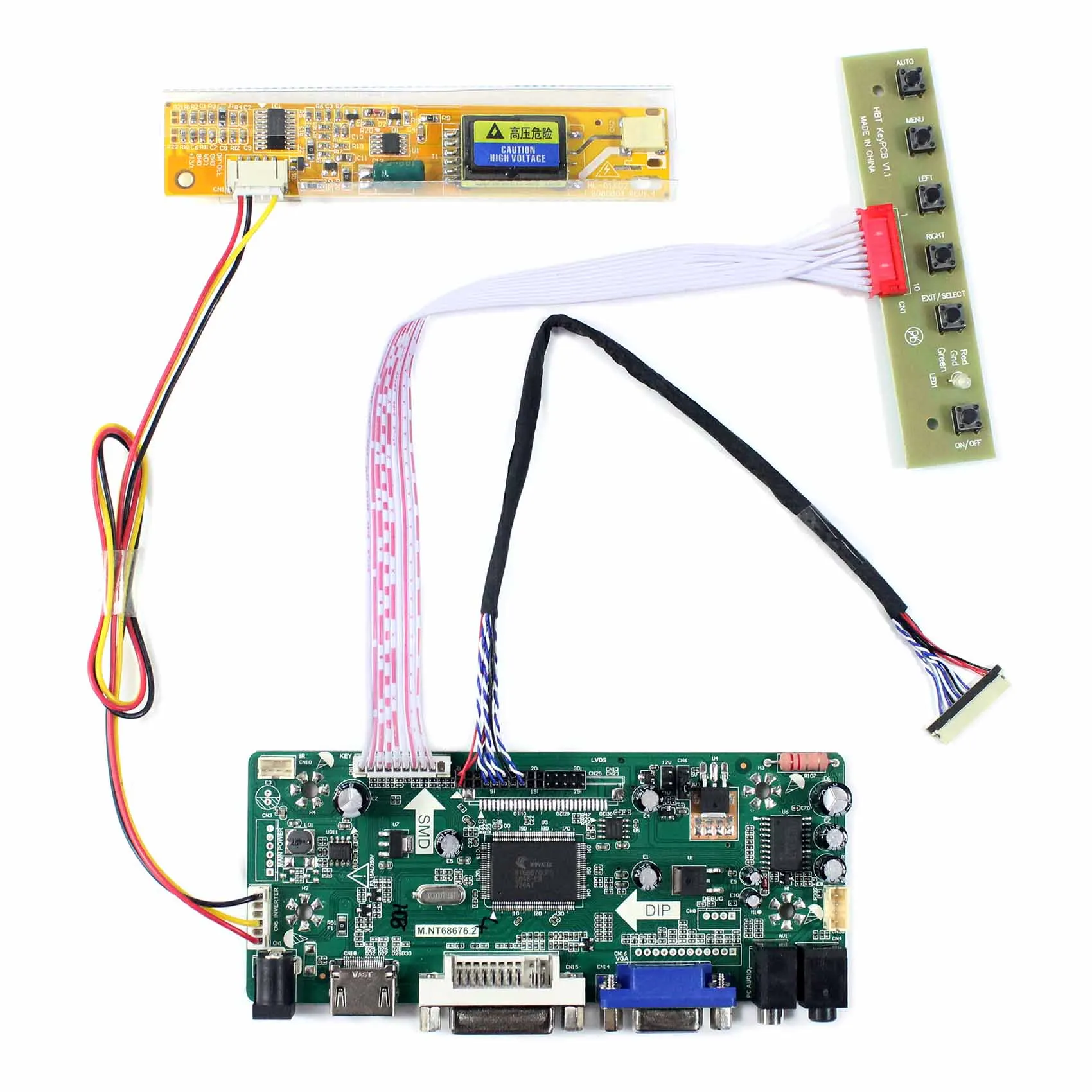 

HD MI VGA DVI LCD Controller Board M.NT68676 Work for 12.1inch 1024x768LTN121XJ-L02/L07 HT121X01-101 N121X5-L06 N121IA-L02