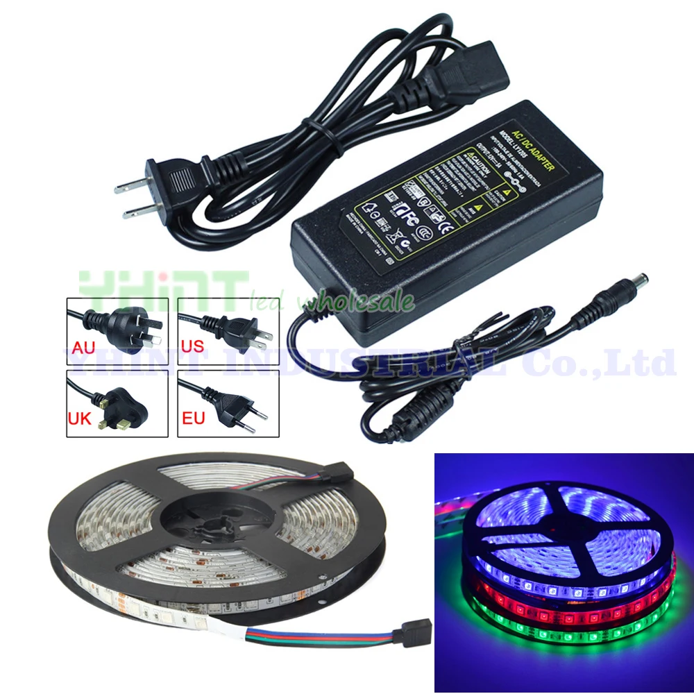 1 комплект 5 м DC12V 5A SMD5050 IP65/IP20 Водонепроницаемый красный синий зеленый желтый
