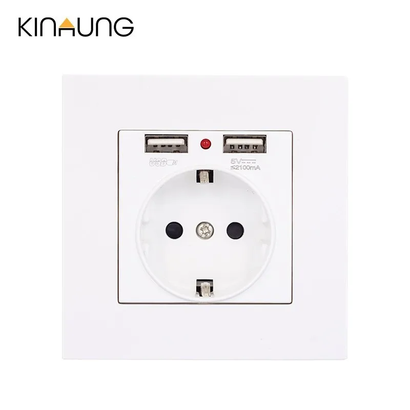 KINAUNG 2019 настенная розетка с заземлением 16A стандарт ЕС электрическая 2100mA двойной