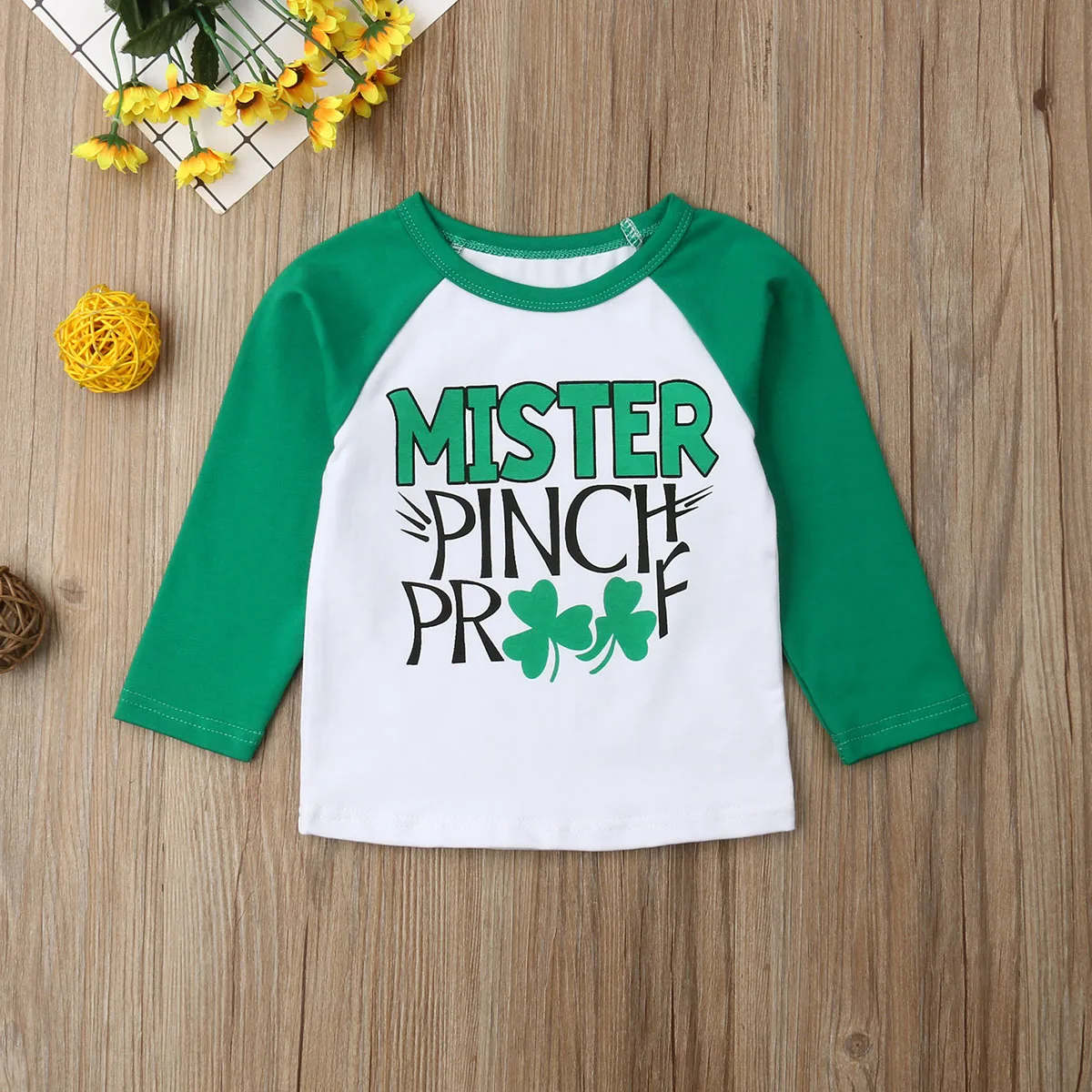 St. Patrick's Day Casual Toddler Baby Boy T-Shirts Long Sleeve Letter Print Pullover Cotton Tops Outfit 6M-5Y | Детская одежда и