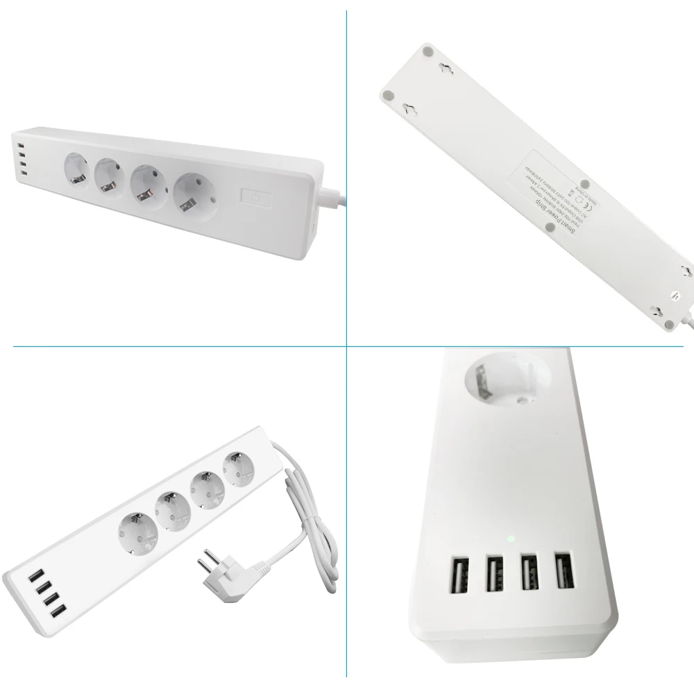 New Arrival RSH EU WiFi Power Strip Surge Protector with 4 USB and 3 Smart Plug Compatible Alexa/Google | Строительство и ремонт