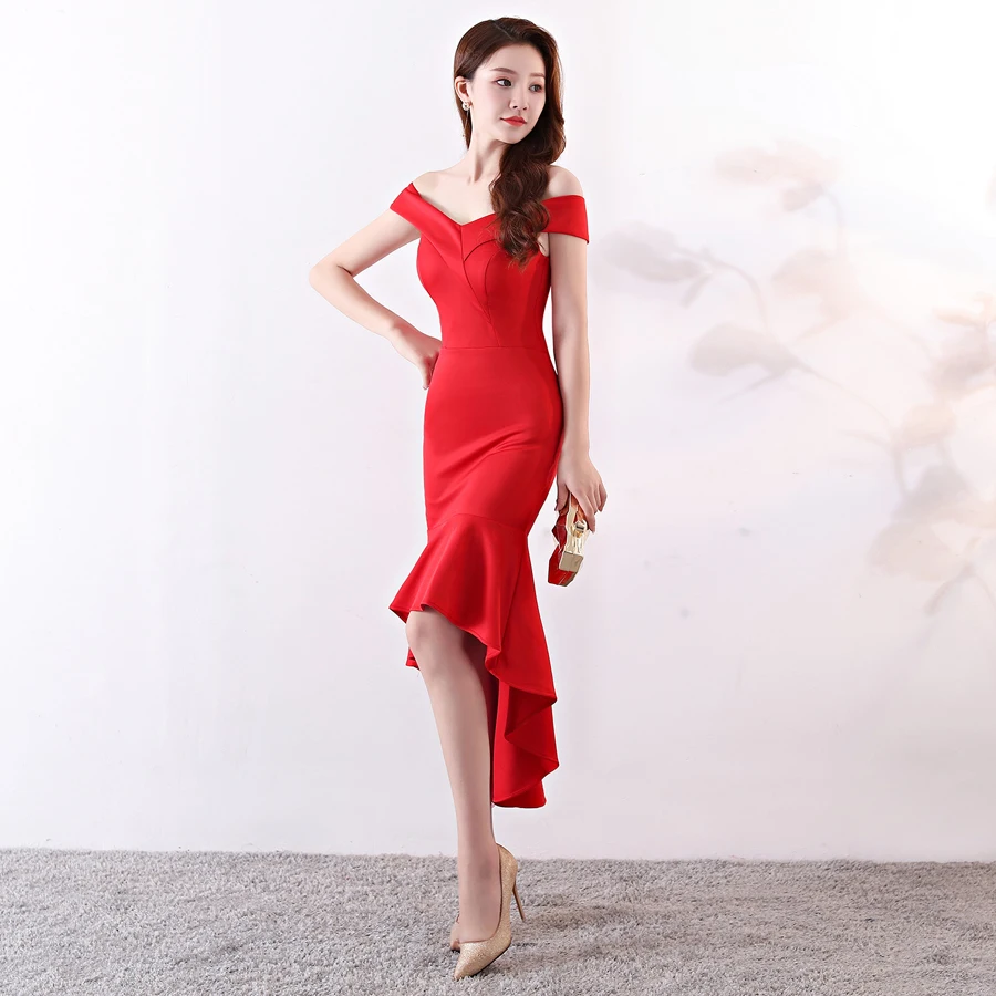 Vestido De Festa Longo новый халат Longue Soiree милые короткие рукава русалка вечерние женские