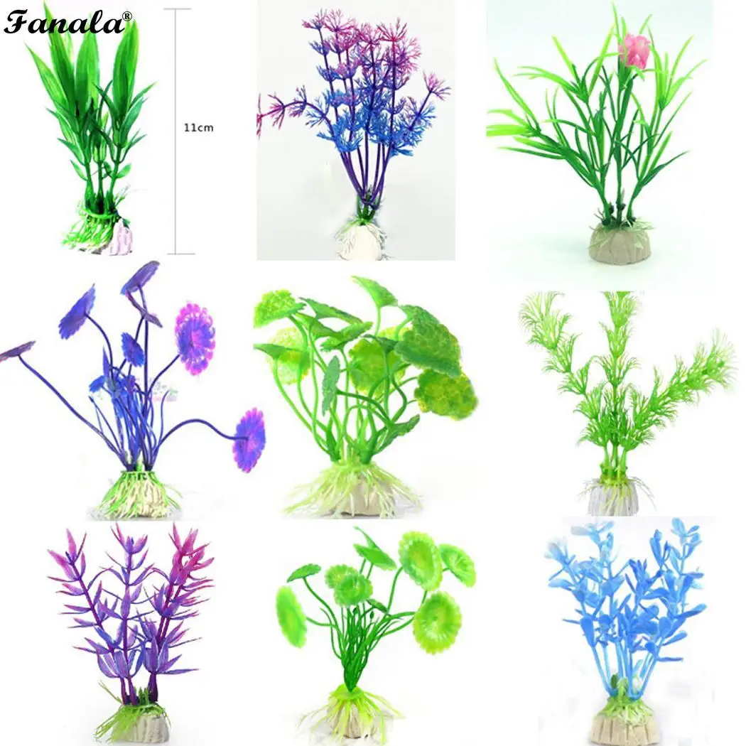 Аквариум пластиковая искусственная трава вода рыба случайный 16 19 г украшение