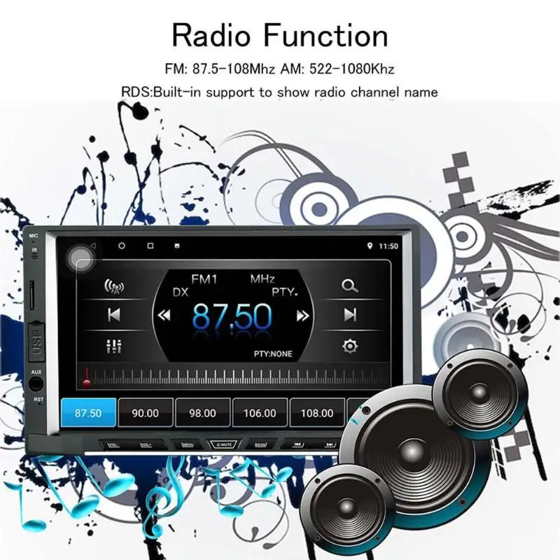 7 &quotВосьмиядерный Android 8 1 MP5 плеер HD дисплей Bluetooth Мультимедиа GPS Navi RDS WiFi USB 2din