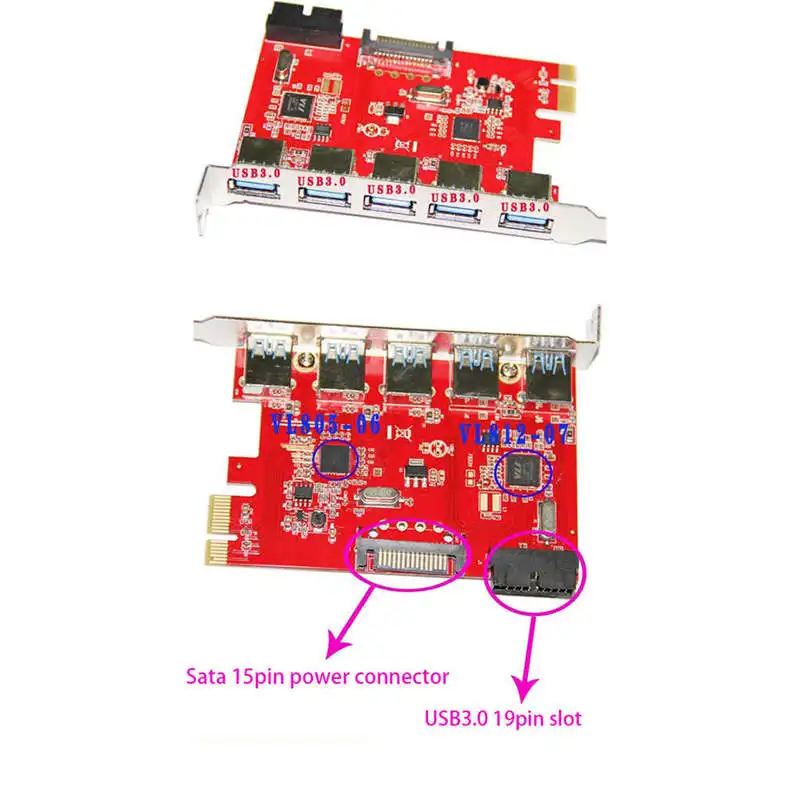 Ltu3 51P Настольный Pci E A Port Usb 3 0 + 20 Pin карта расширения|Платы расширения| |