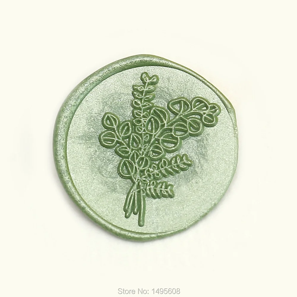 Папоротник воск печать листья уплотнение свадебные приглашения деревенские