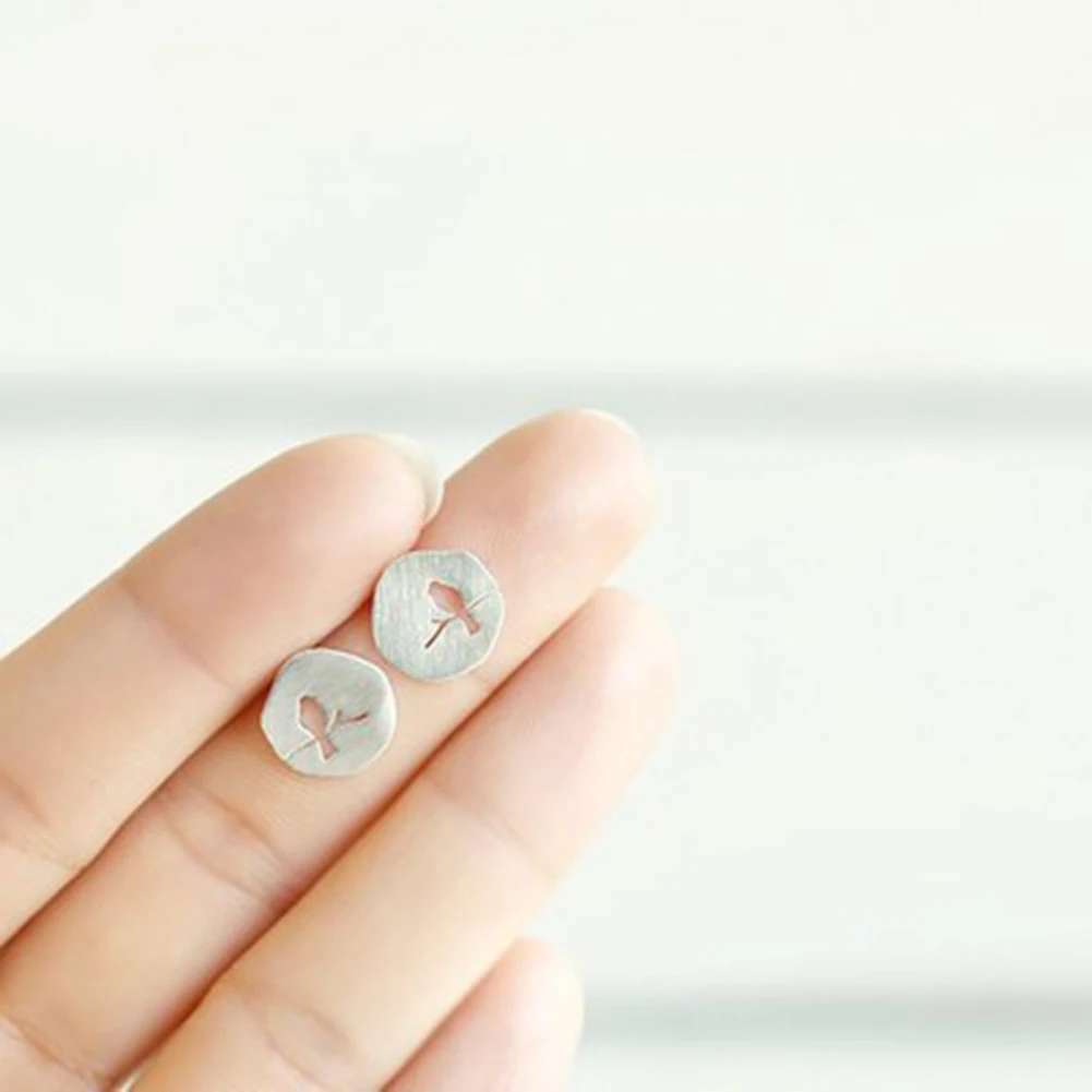 Женские серьги пусеты Acc Винтажные из розового золота с животными и птицами на