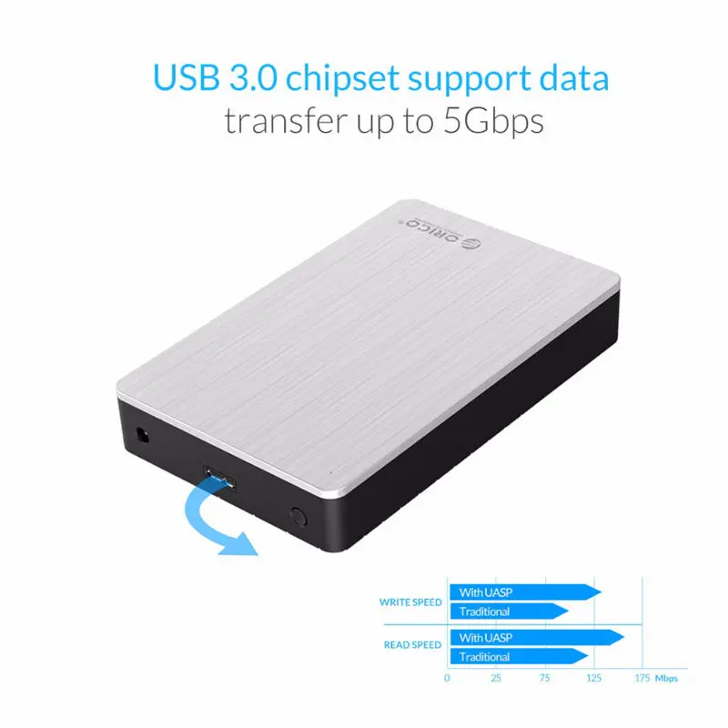 Md35U3 алюминиевый 3 5 дюймовый Usb3.0 к Sataiii корпус внешний жесткого диска 8 ТБ Ssd/Sata Hdd