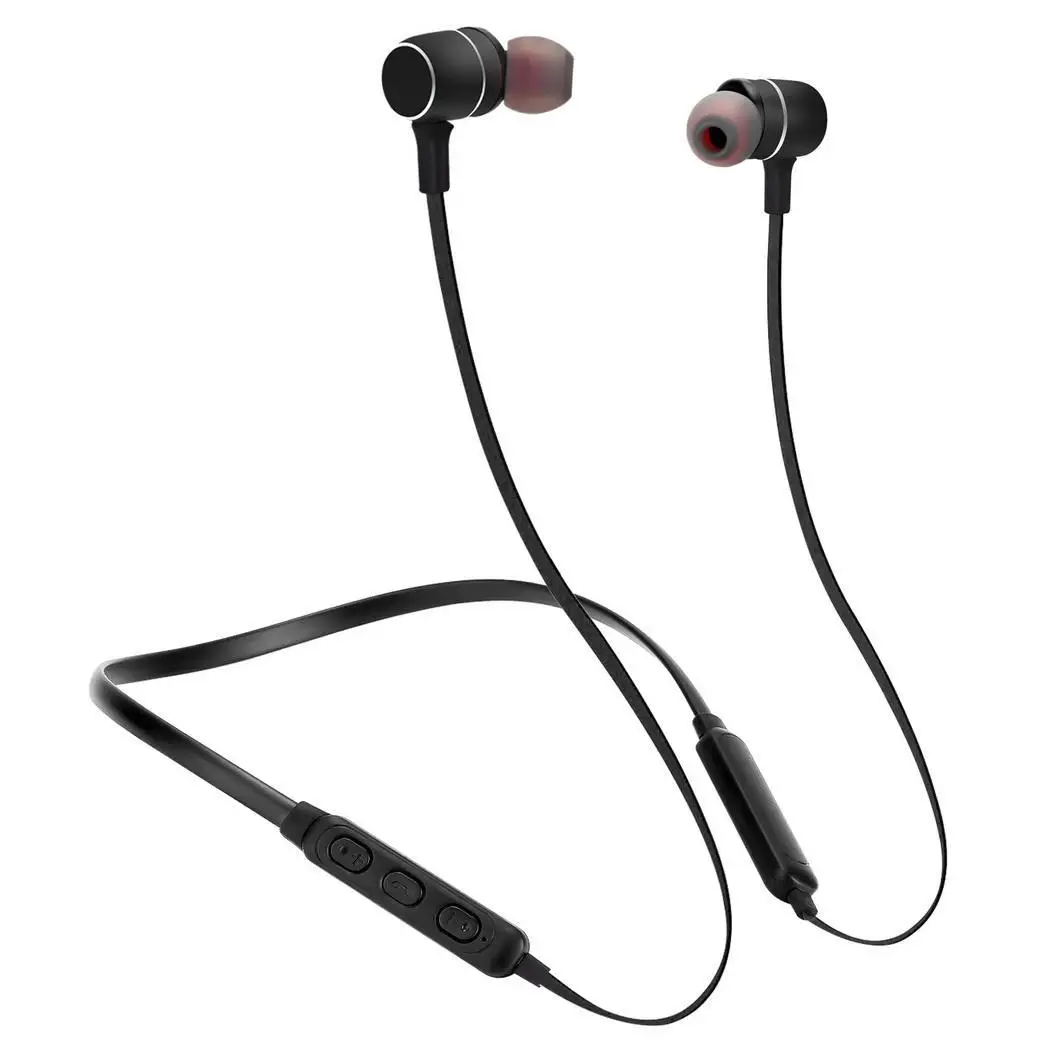 Общие беспроводные bluetooth наушники спортивные музыкальные черные красные