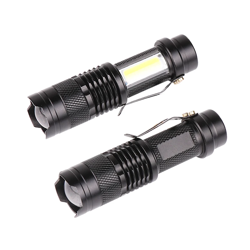 

XANES SK68 LED+COB 3Modes Front Side Light USB Rechargeable Telescopic Zoomable Mini Clip On LED Pocket Flashlight With Box