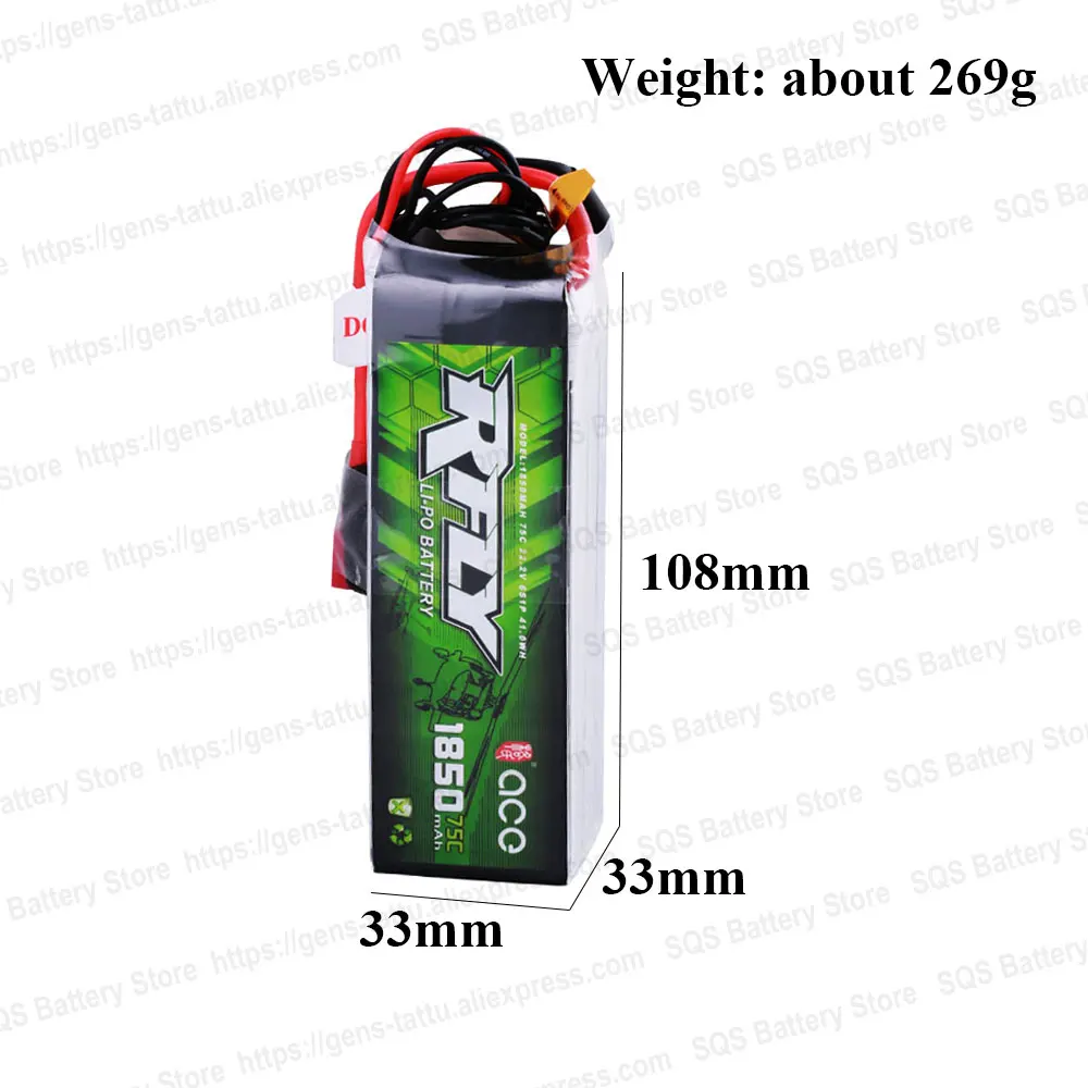 Аккумулятор Gens ace RFly 1850 мАч 3300 5300 6000 6S 22 2 в 75C Max 150C Lipo с разъемом XT60 Deans для Traxxas лодки