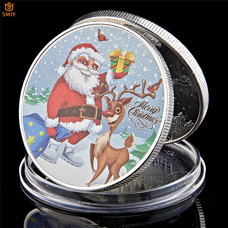 

2022 Merry Christmas Lucky Santa Deer Fine Christmas Gift Souvenir Token Medal Coin Coin Collection Happy New Year