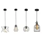 Современные подвесные светильники в виде клетки, Минималистичная Ретро лампа в скандинавском стиле, кованая железная лампа для бара, кофейни, оригинальная новинка