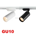 Светодиодный потолочный светильник, точечный светильник, черный, белый дом, GU10, сменная светодиодная лампочка светодиодный ная лампа, регулируемый Точечный светильник, 1, 2, 3 фазы, подвесной светильник