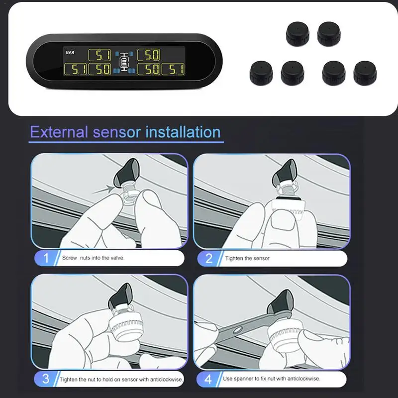 Автомобильная система контроля давления в шинах TPMS супер ЖК дисплей