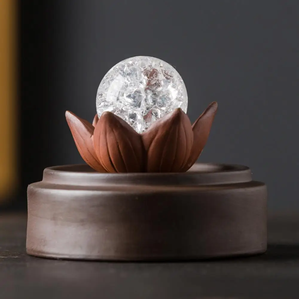 

Ceramic Backflow Incense Burner With Acrylic Protective Cover Smoke Waterfall Incense Holder With Led Light Aromatherapy Furnace