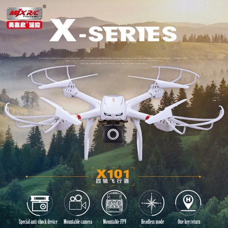 Профессиональный RC дроны Дрон MJX X101 с C4015 C4018 Камера FPV 2,4 ГГц 6 оси гироскопа RC Quadcopter 3D Безголового режима RC вертолет