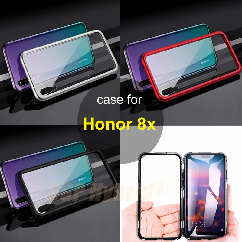 Магнитная Адсорбция мобильный телефон для Huawei honor 8x чехол из закаленного стекла